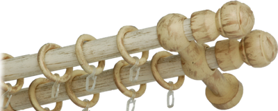 Карнизы деревянные круглые с креплением крючки