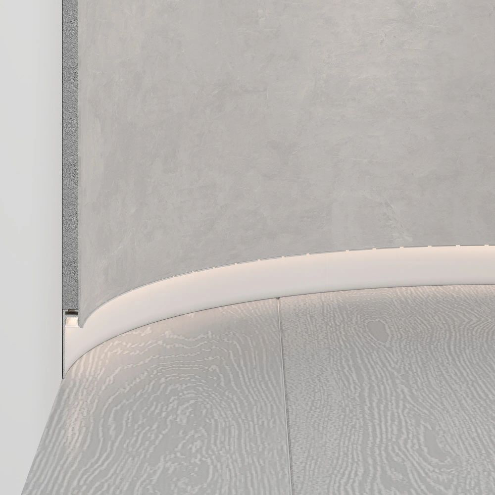 Профиль PLINTUS-FANTOM-BENT-H35-SIDE-2000 WHITE (Arlight, Алюминий) 043675(1)