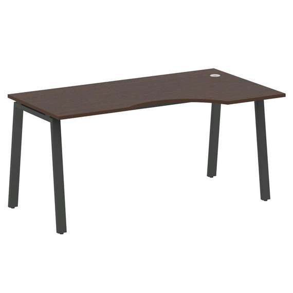 Metal System Стол криволинейный правый на А-образном м/к БА.СА-1 (R) Венге Цаво/Металл Антрацит 1600