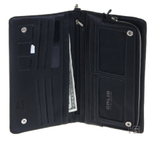 Стильный мужской кожаный чёрный клатч портмоне с ремешком для запястья GALIB 7M053F