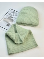 комплект шапка с шарфом- снуд зимний вязаный