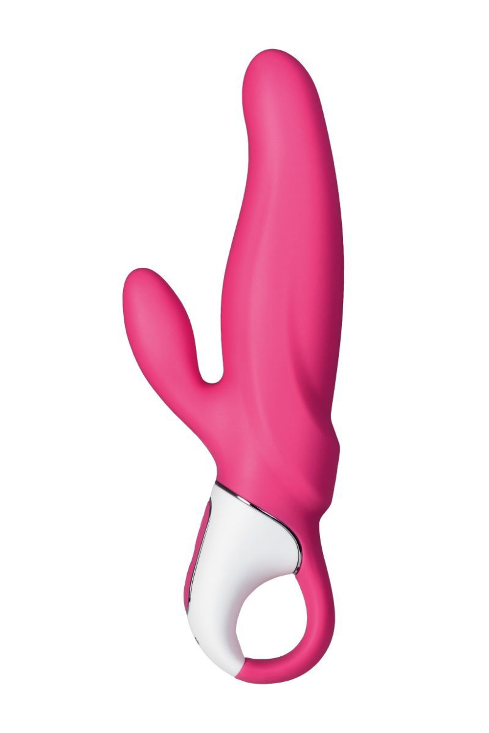 Ярко-розовый вибратор  Satisfyer Vibes Mr. Rabbit с клиторальным отростком - 22,1 см.