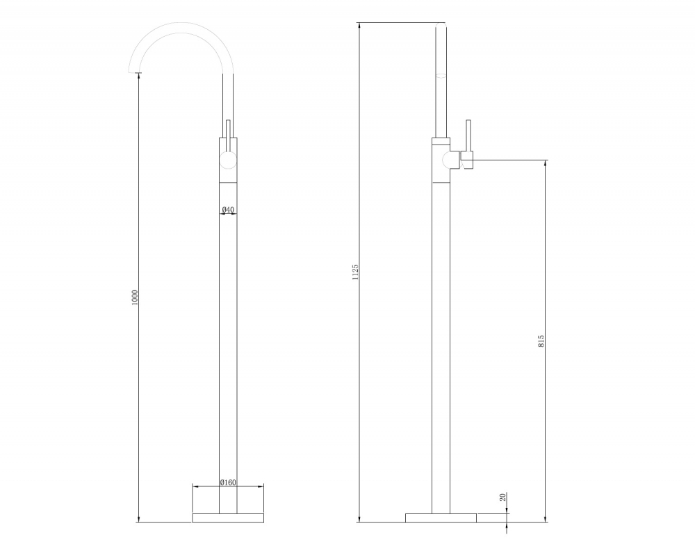 Смеситель ABBER Wasser Kreis AF8141RG напольный для раковины, розовое золото