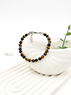 Браслет из тигрового глаза. Натуральный тигровый глаз