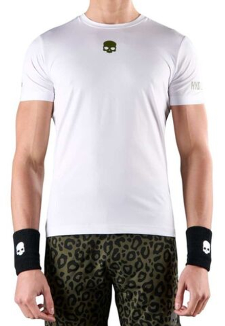 Мужская теннисная футболка Hydrogen Panther Tech T-Shirt - white/military green