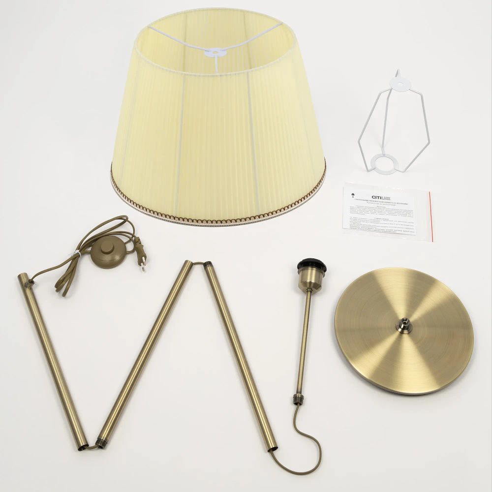 Citilux Линц CL402983 Торшер бронза с кремовым абажуром