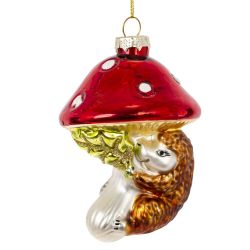 GAEM Украшение новогоднее "Гриб и ёж", L6,5 W6 H11 см