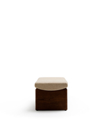 Скамья La Forma (ex Julia Grup) Topaz из бежевого шенилла и массива ясеня с отделкой под орех 150 см