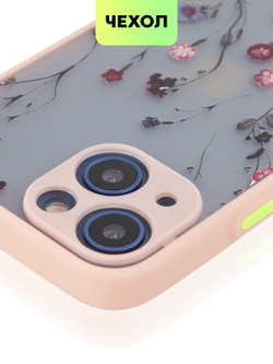 Чехол BROSCORP для Apple iPhone 13 mini оптом (арт. IP13MINI-ST-TPU-PINK-PRINT)