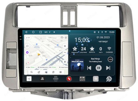 Магнитола для Toyota Land Cruiser Prado 150 2009-2013 (бронза/серебро) - RedPower 065 Android 10, QLED+2K, ТОП процессор, 6Гб+128Гб, CarPlay, SIM-слот