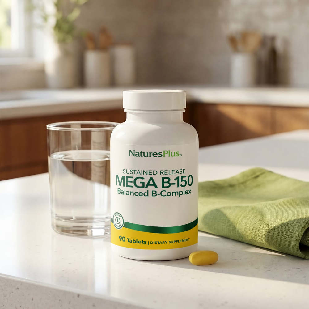 NaturesPlus, Mega В-150, длительное высвобождение, 90 таблеток