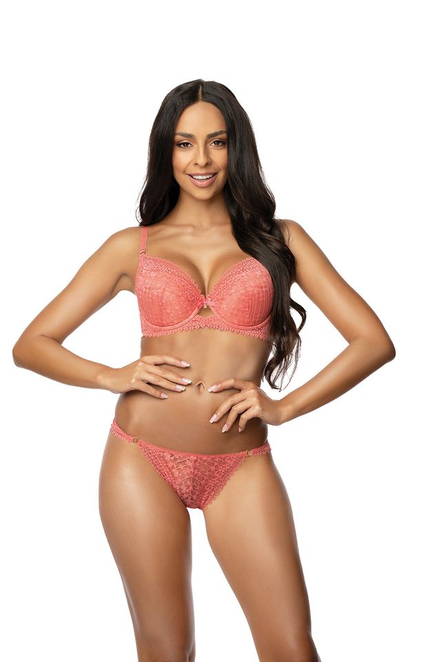 Бюстгальтер Maddie с формованными чашками пуш-ап коралловый