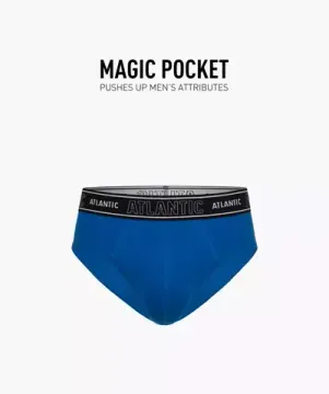 Мужские трусы слипы спорт Magic Pocket  Atlantic MP-1569, голубые