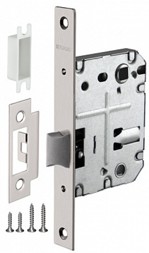 Замок врезной пластик Фуаро PLASTIC P72-50 SN, цвет никель матовый (гарантия - 12 месяцев)