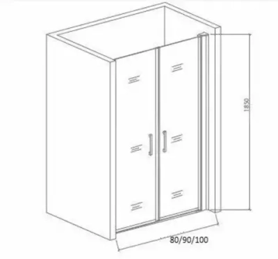 Душевая дверь в нишу Bas Infinity SD-80-G-CH 80*185 без поддона