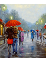 Картина по номерам 40х50см. "Красные зонтики" (Арт.Х-4628)