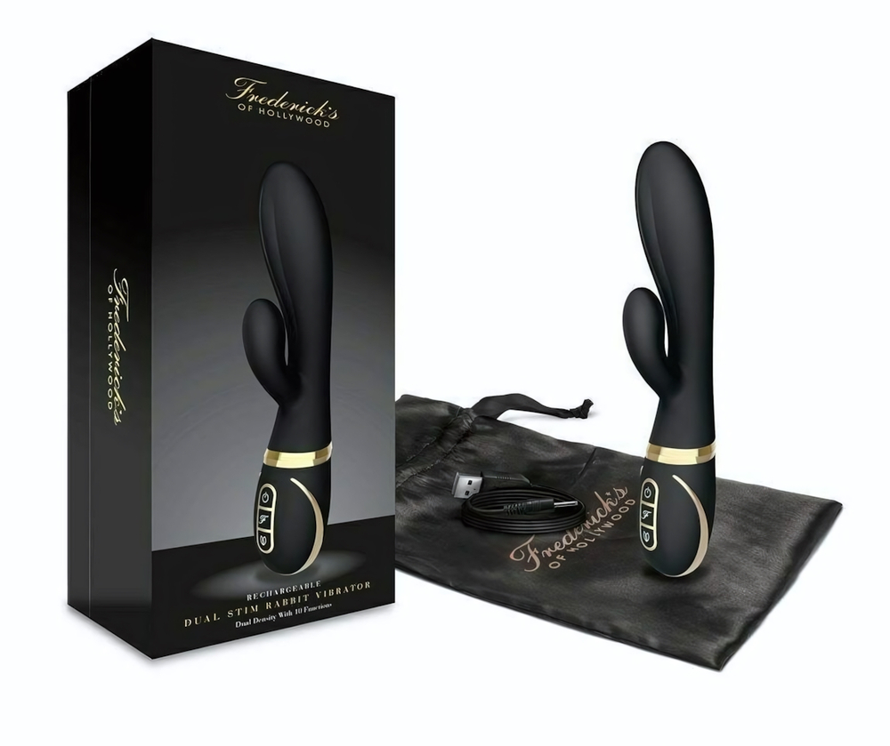 Черный вибратор-кролик Dual Stim Rabbit Vibrator (Цвет: черный)