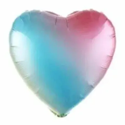 Шар фольга Сердце Радужный градиент 18"/45см с гелием