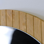 Зеркало настенное 81х81, Пиафорте, круглое, в деревянной раме, для спальни, прихожей, ванны, коричневое, Dipriz