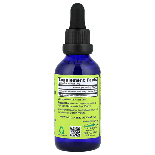 Eidon Ionic Minerals, Молибден, жидкий концентрат, 60 мл (2 унции)