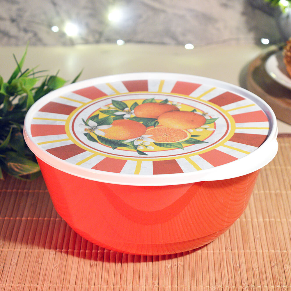 Миска 2л с крышкой "Bergamo. Сицилия", цвет красный