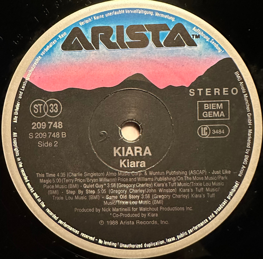 Kiara - To Change And/Or Make A Difference (Германия 1988г.)