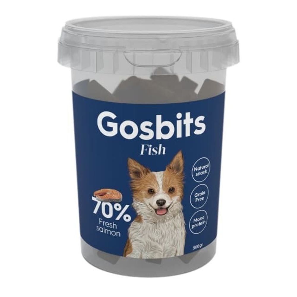 Gosbi GOSBITS FISH   300г Полувлажная кормовая добавка для собак. Рыба (Лосось)