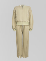 Спортивный костюм JN 8888 из бомбера на молнии и широких штанов с разрезами