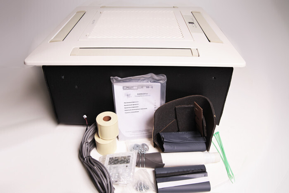 Кассетный фанкойл AERONIK AFP 102 XD/B-T с панелью ATB03 (5,0 кВт)