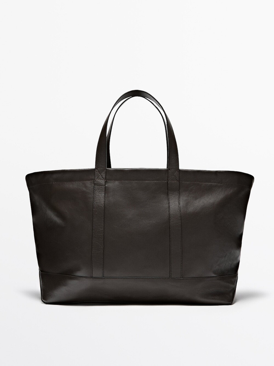 Massimo Dutti Кожаная сумка, коричневый