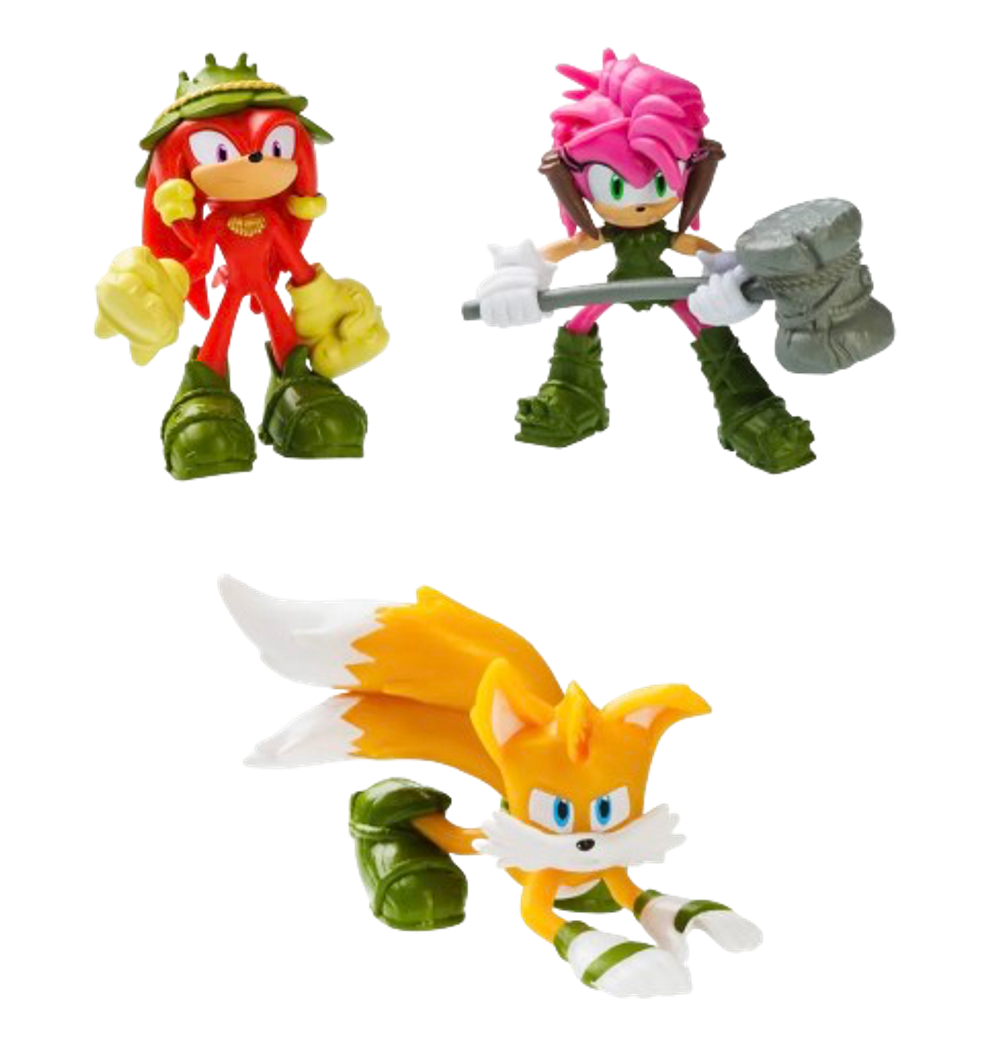 Набор фигурок Sonic Prime Sonic the Hedgehog Торн Роуз (Эми), Mangey (Тейлз) и Гнарли (Наклз) (Вид 3)