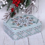 Банка жестяная «Снежинка» 1500мл 18,7*13,4*7см