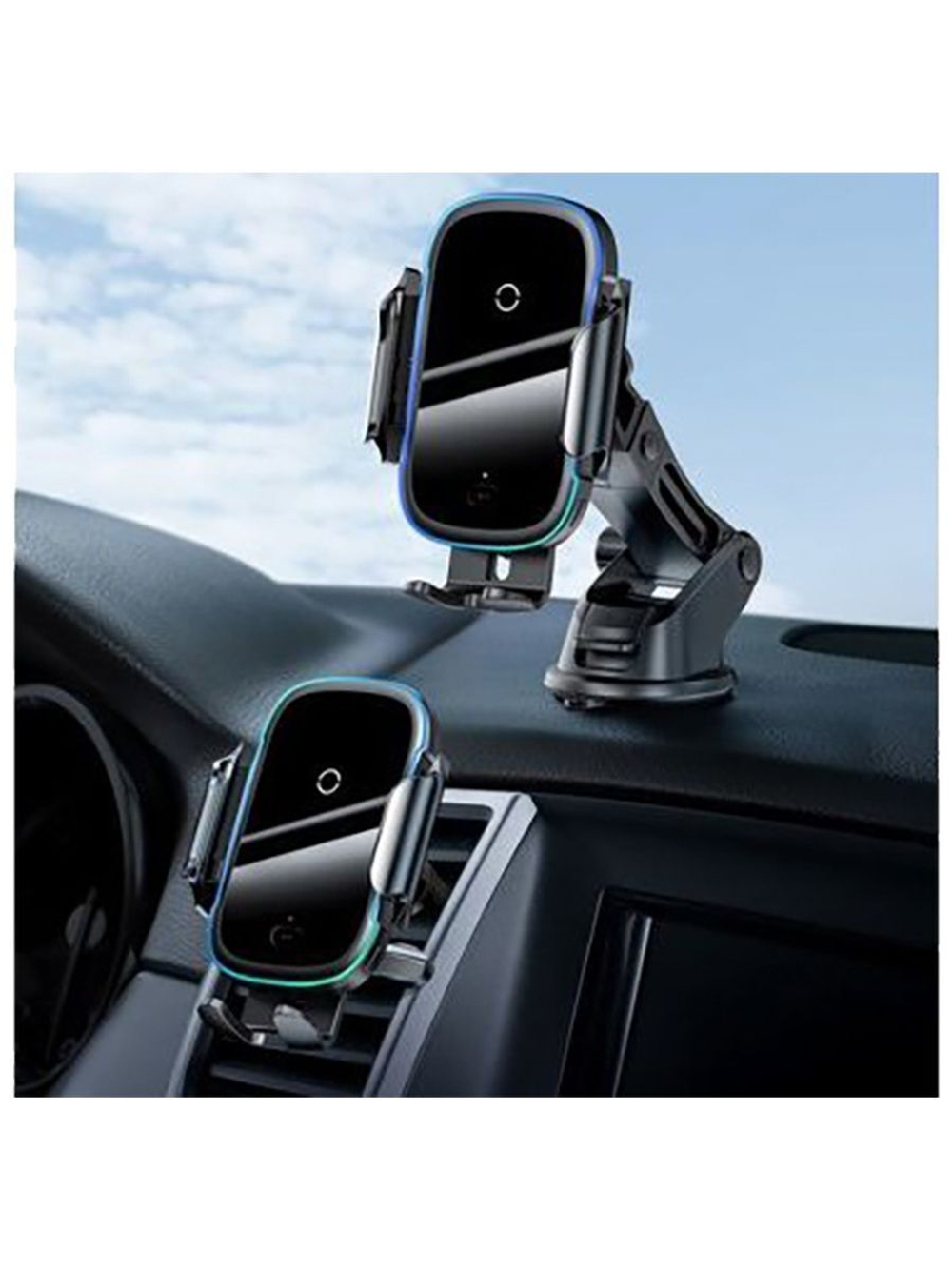 Авто держатель для телефона с QI Light Electric 15W