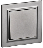 BRITE Выключатель 1-клавишный 10А в сборе ВСР10-1-0-БрС сталь IEK