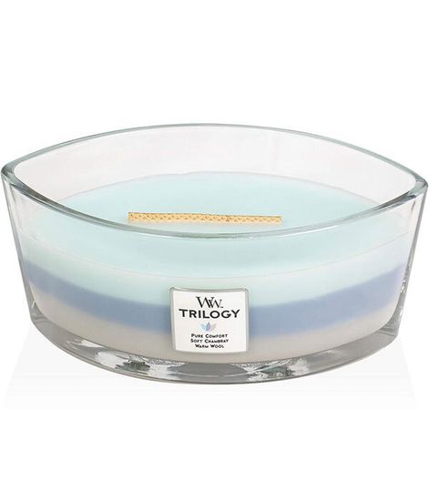 Вязаный плед, ароматическая свеча трилогия эллипс, WoodWick