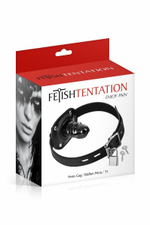 Черный кляп-фаллос с замком (Цвет: черный)