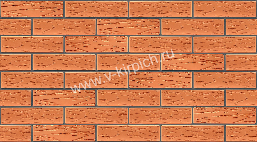 Кирпич лицевой Воротынский одинарный персиковый, руст