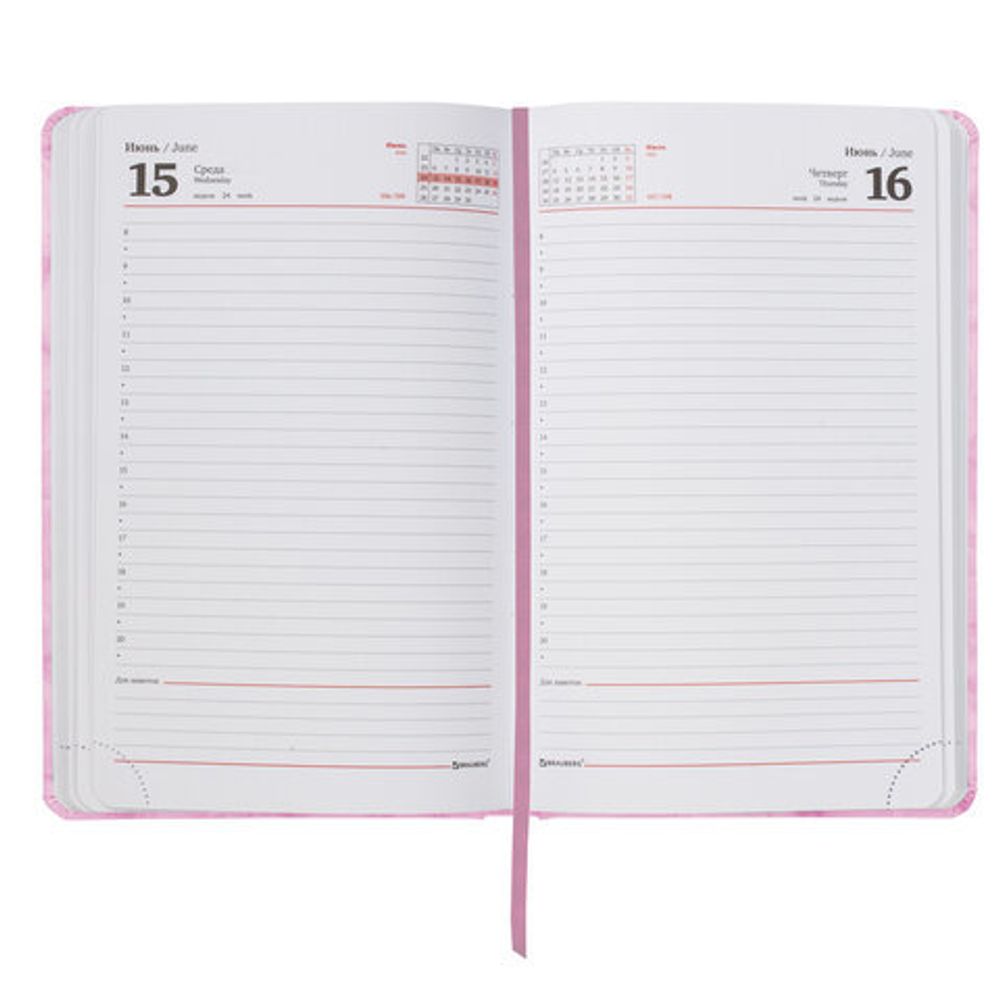 Ежедневник датированный 2022 А5 138x213 мм BRAUBERG "Marble", под кожу, розовый мрамор, 112743