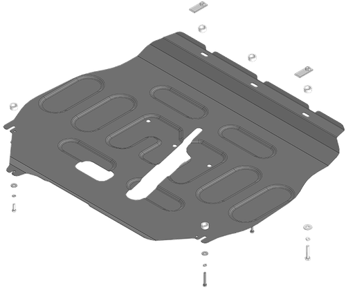 Защита стальная 2 мм Д, КПП для DFSK 500 Motodor.78608