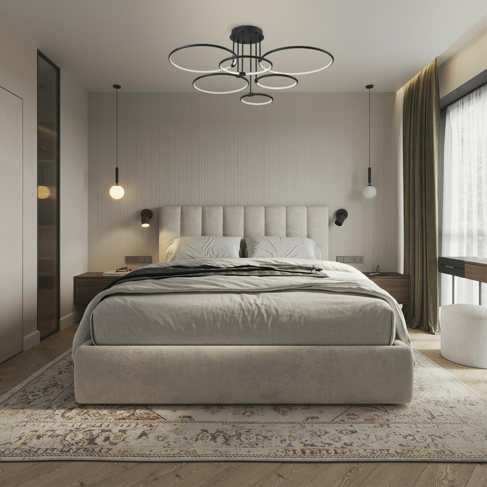 6506/99CL LEDIO LN26 271 чёрный Люстра потолочная с ПДУ LED 156W 3000-6000K 220V URSULA