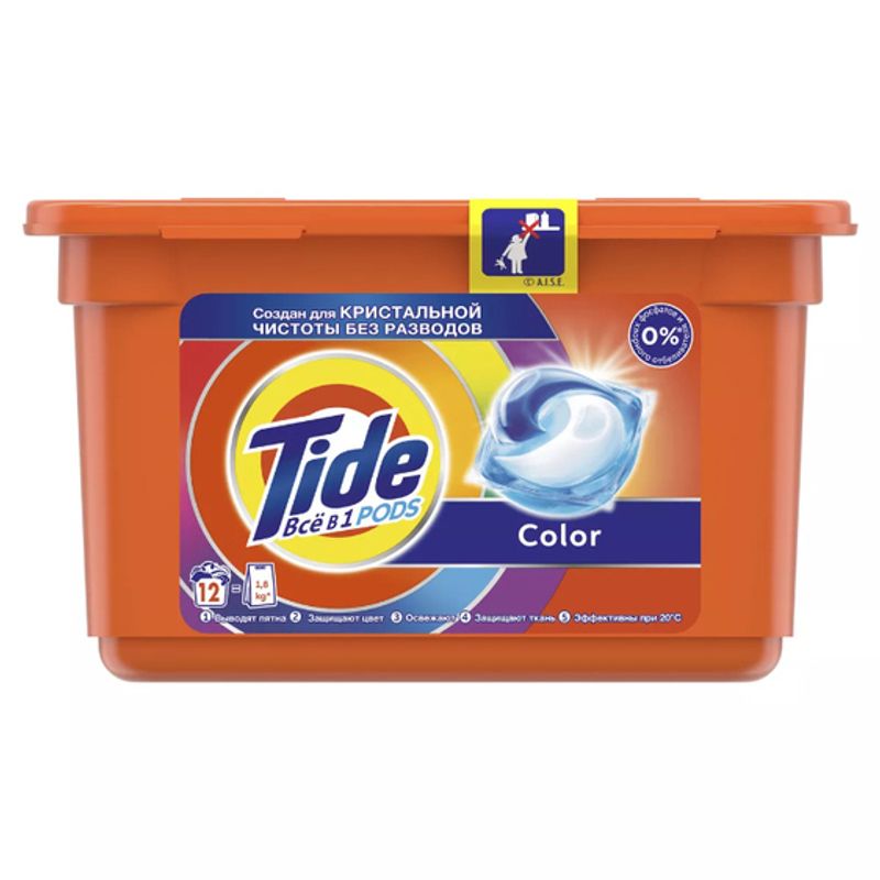 Капсулы гель автомат Tide сolor растворимые  22,8 гр/шт 12 шт/упак