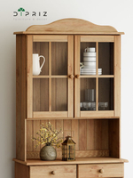 Шкаф навесной Лена двухдверный из сосны (верхняя часть буфета Лена), бейц