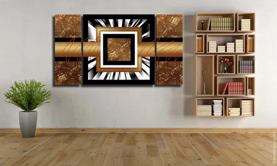 Модульная картина "Текстура золота"