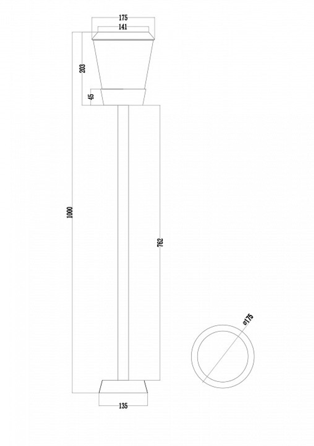 Наземный высокий светильник Maytoni Faro O039FL-01B