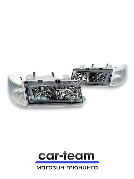 Фары ВАЗ 2110, 2112, 2111 передние тюнинг c ДХО LED New, белые поворотники