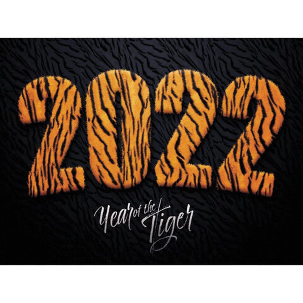 Календарь квартальный с бегунком, 2022 год, 3-х блочный, 3 гребня, ЛЮКС, "Год тигра", HATBER, 3Кв3гр2ц_25932