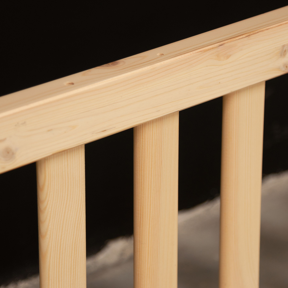 Бортик для кровати односпальной 90х200 Буфалина от падения из массива сосны, в лаке