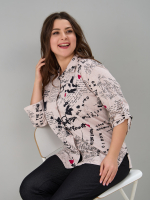 Рубашка Р-001/бежевый-газета