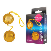 Золотистые вагинальные шарики 3,5см Bior Toys Erowoman-Eroman Balls EE-10097Z