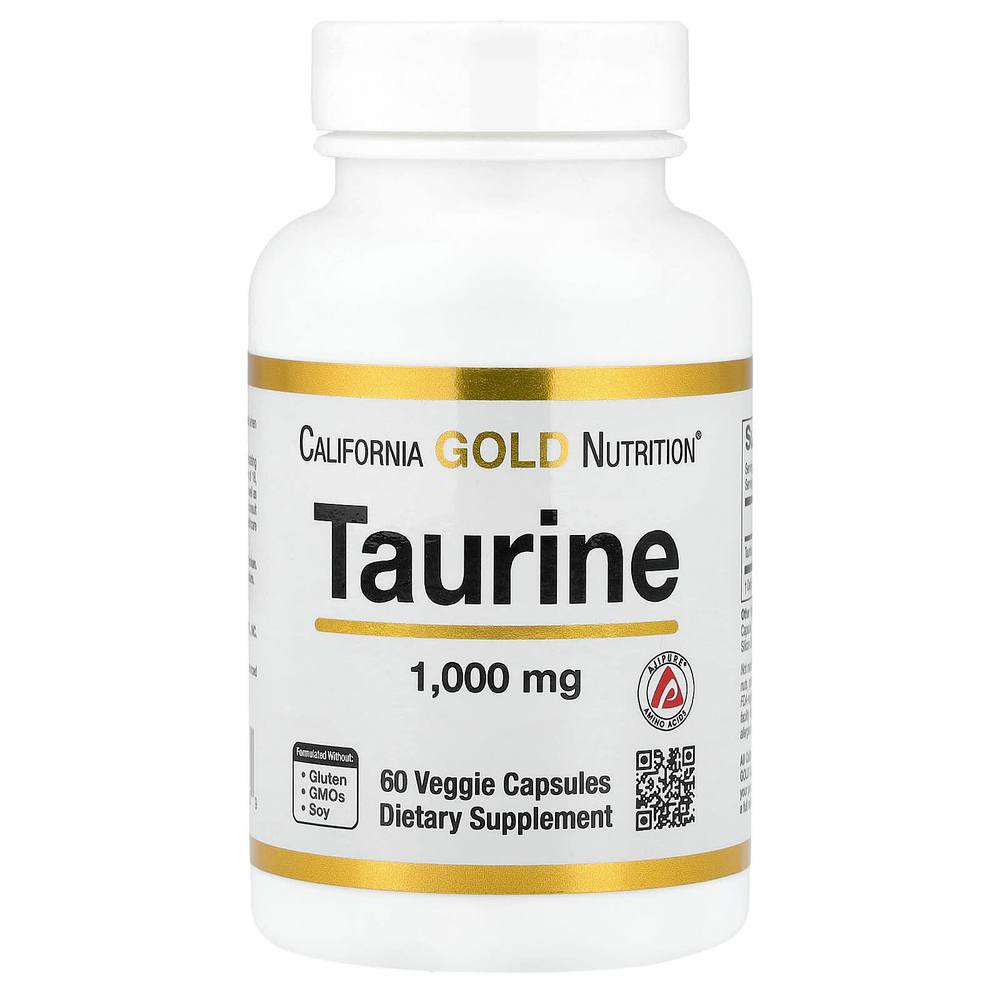 California Gold Nutrition, таурин, 1000 мг, 60 растительных капсул